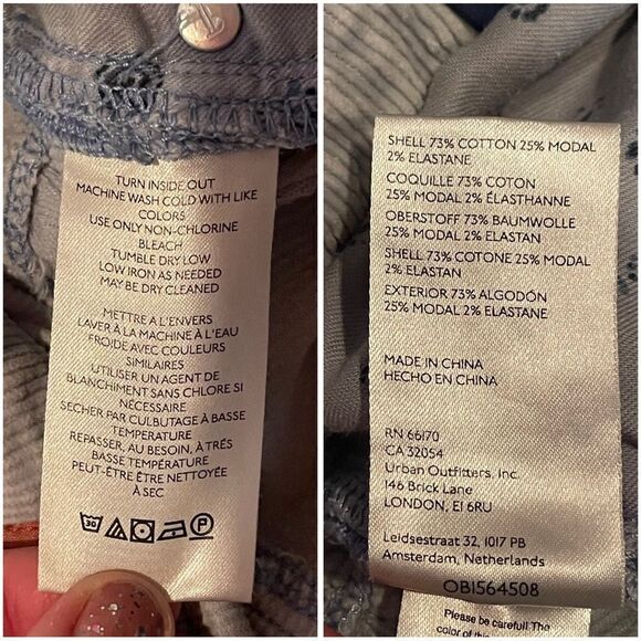 Pilcro Anthro Soft Corduroy Pant Women 25 Tall Light Blue Capsule Wardrobe - Picture 6 of 9